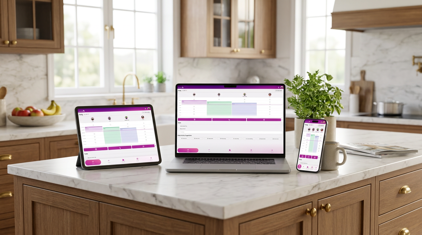 Concairge AI family assistant running on iPhone, iPad, and Mac