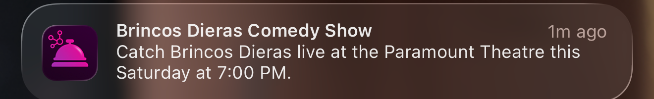 Concairge notification