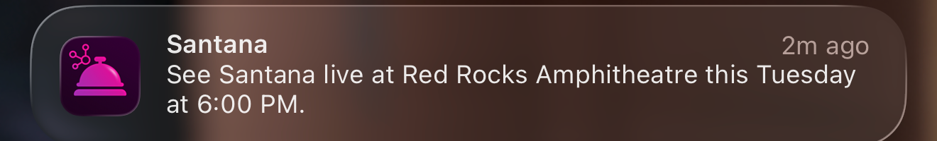 Concairge notification