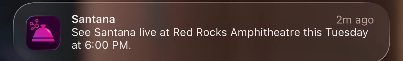 Concairge notification