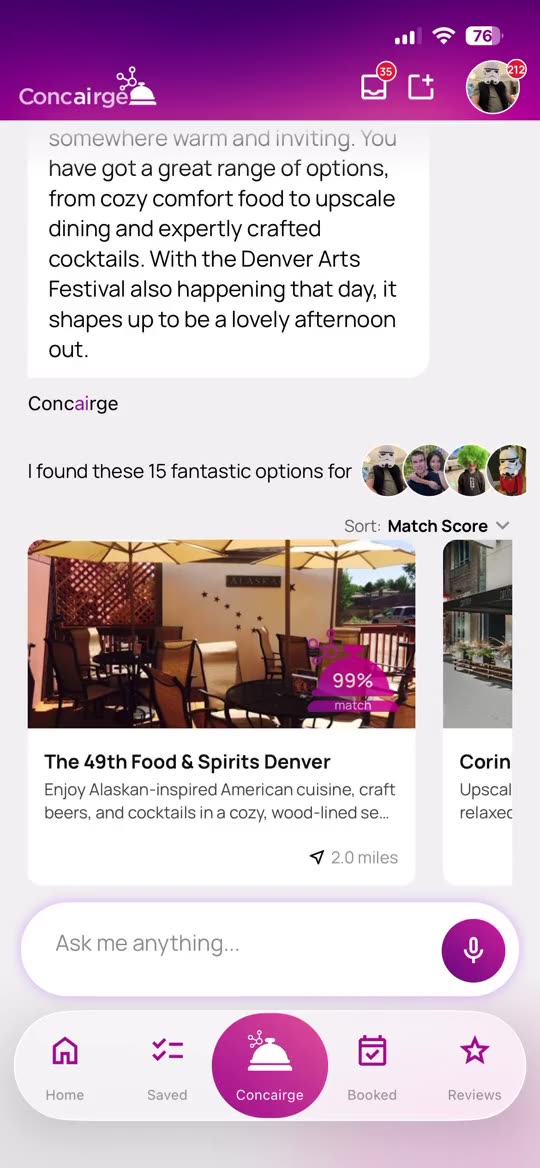 Concairge curated options
