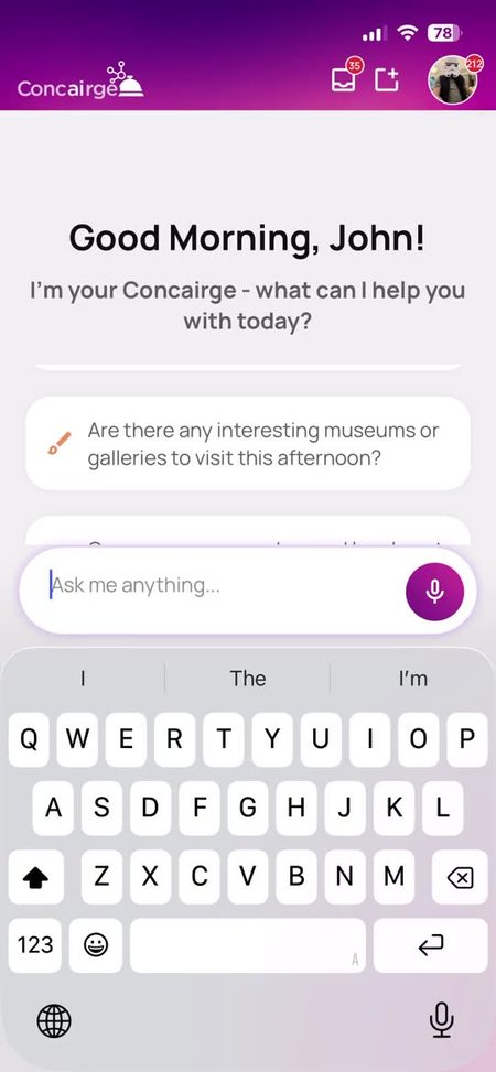 Concairge chat interface