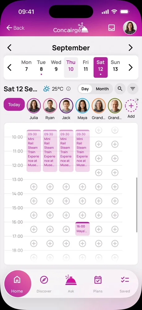 Calendar screen